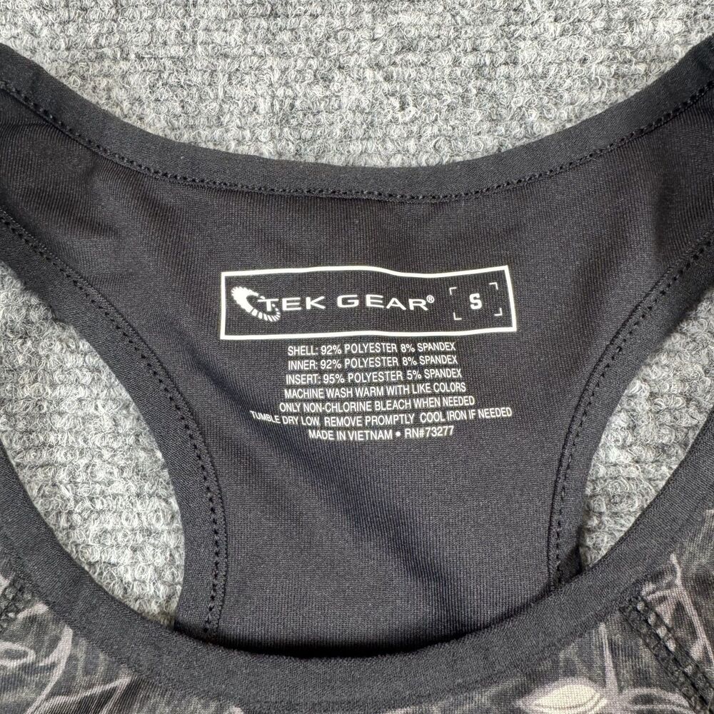 Tek Gear Women’s Built-In Bra Athletic Tank Floral Print Gray Black Size S - Picture 2 of 5